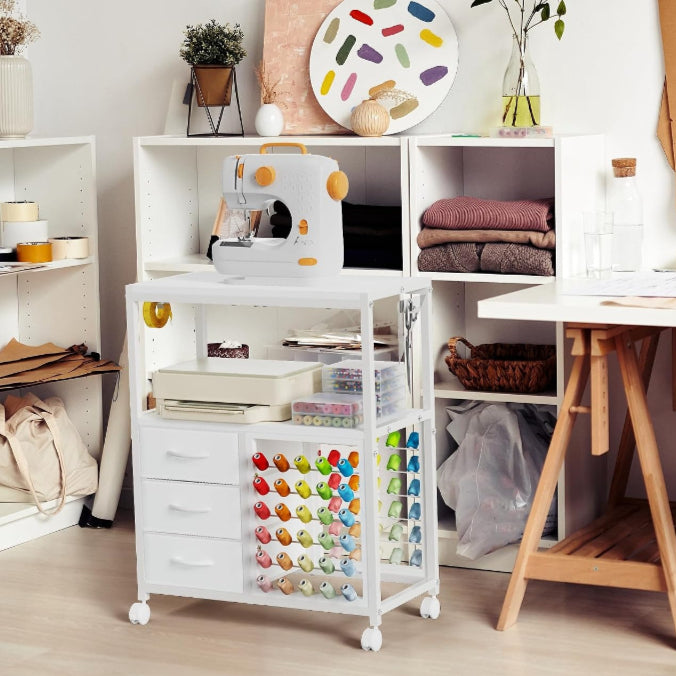 Rolling Sewing Craft Storage Table