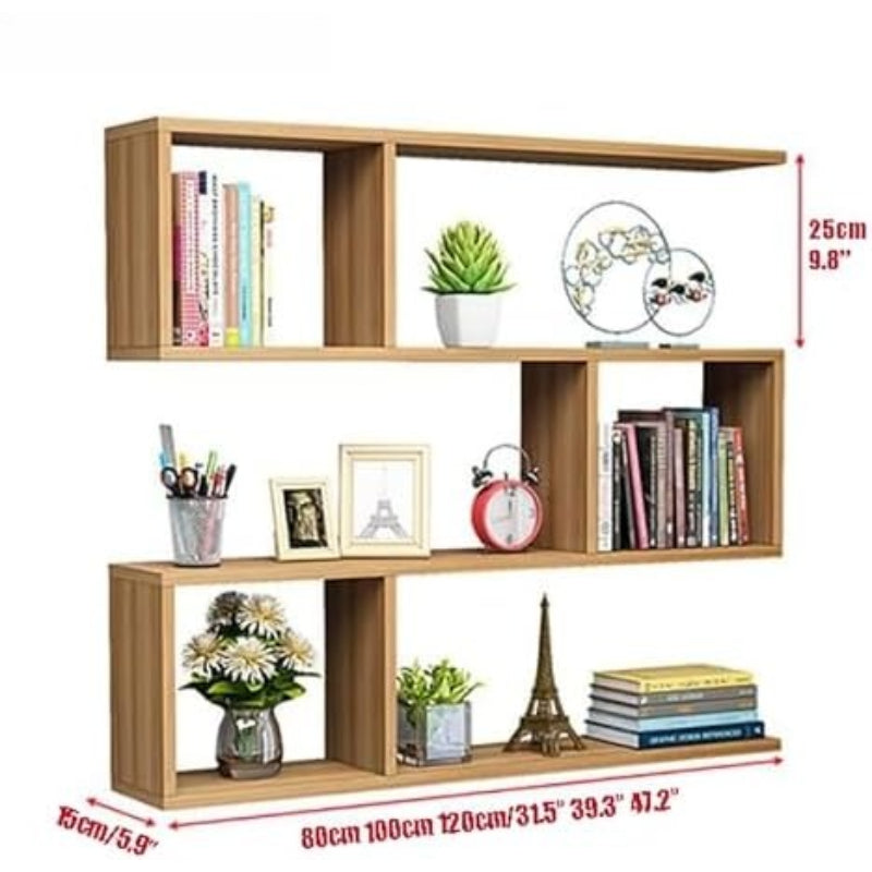 3‑Tier Geometric Floating Wall Bookcase