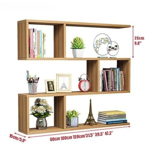 3‑Tier Geometric Floating Wall Bookcase