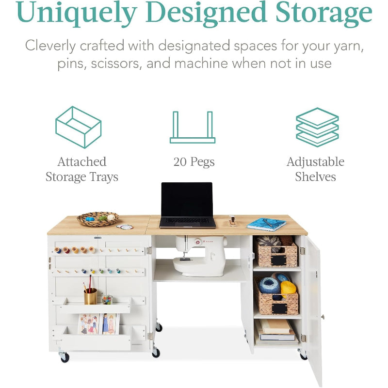 Large Folding Sewing Craft Station Table