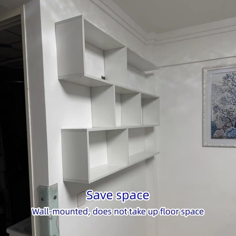 Multi‑Layer Geometric Floating Cube Bookcase