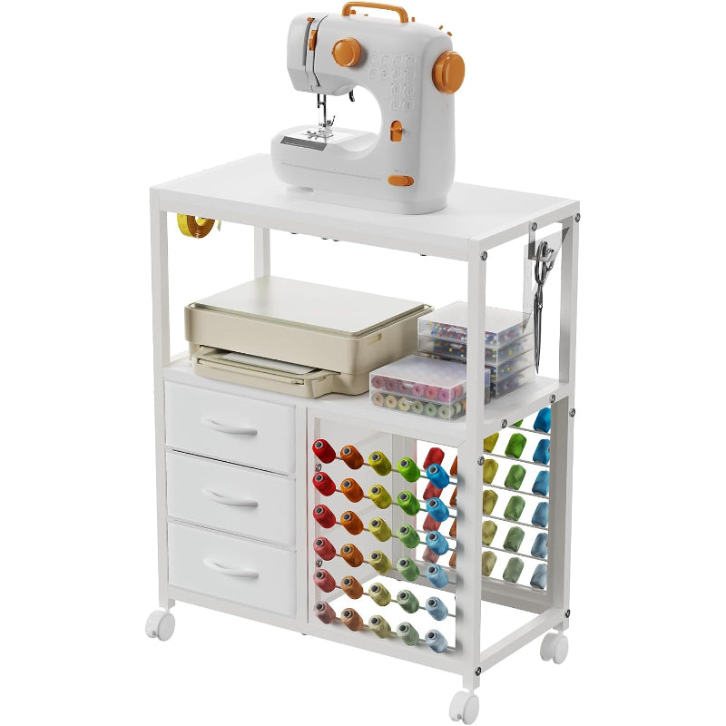Rolling Sewing Craft Storage Table