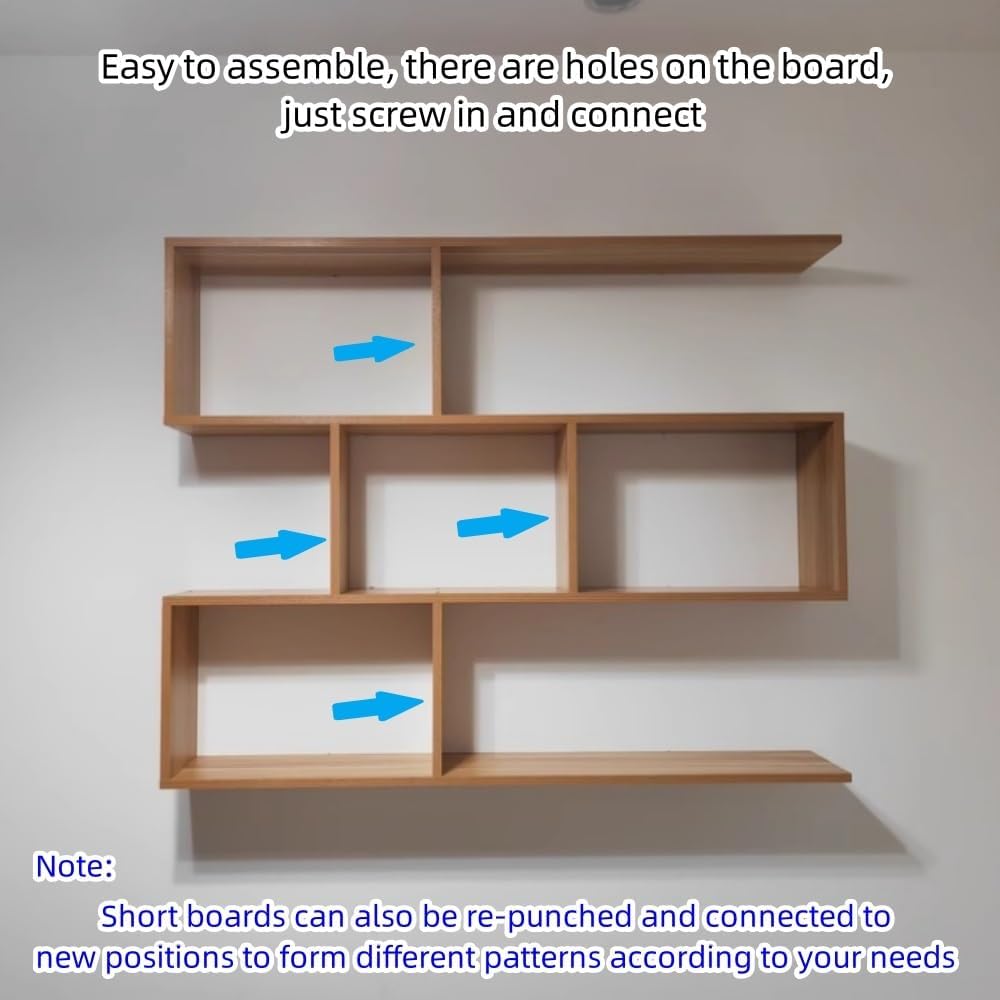 Multi‑Layer Geometric Floating Cube Wall Bookshelf