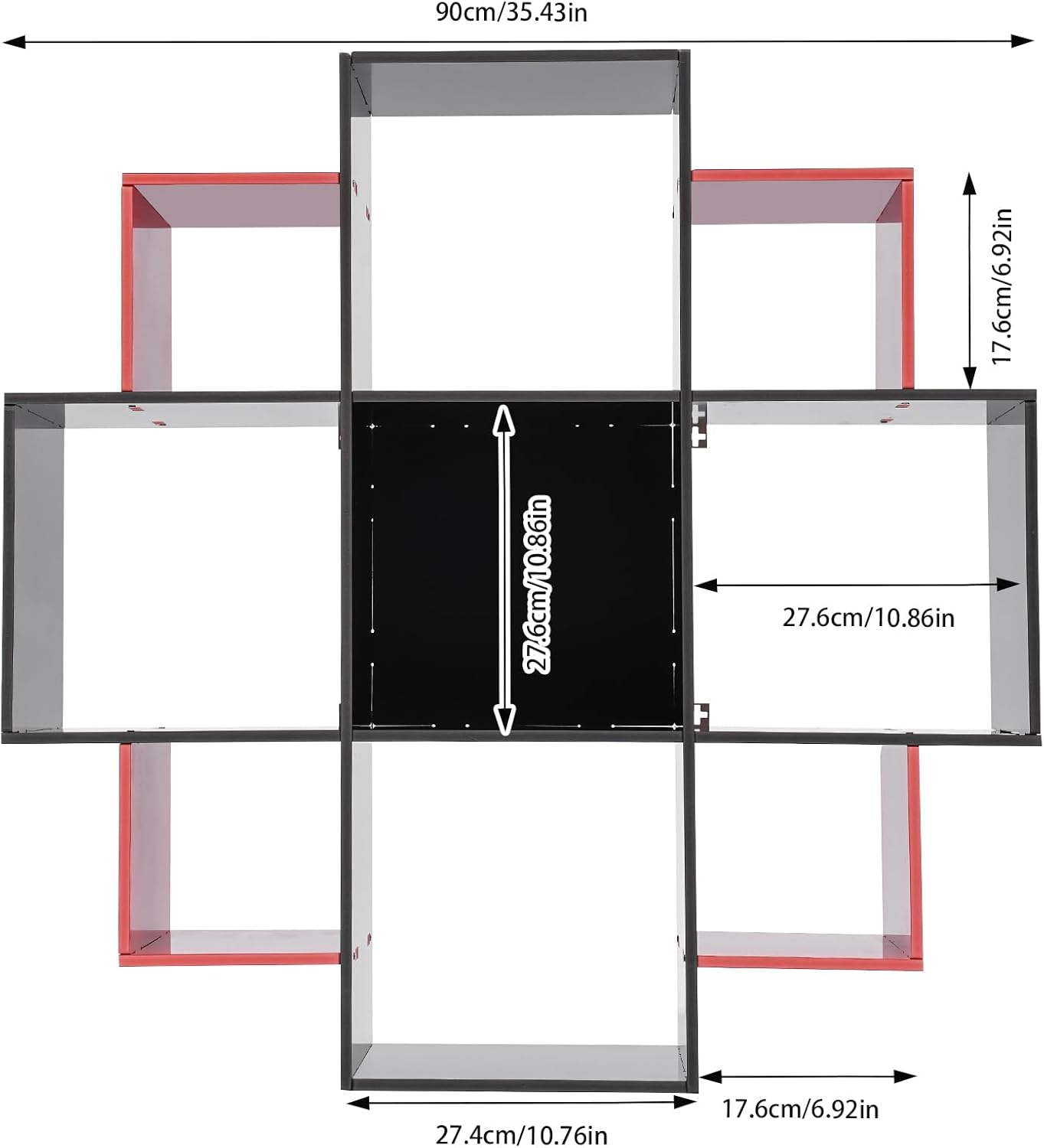 Wall‑Mounted Floating Compartment Bookcase
