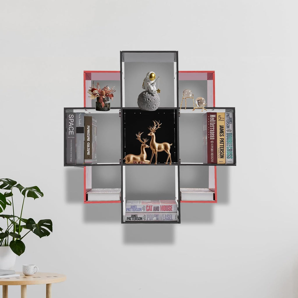 Wall‑Mounted Floating Compartment Bookcase