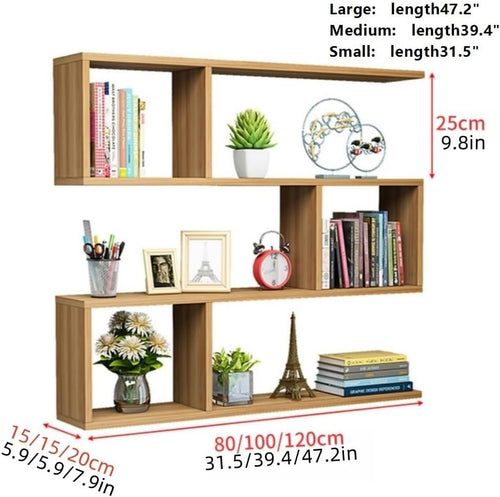 3‑Tier Geometric Floating Cube Bookcase