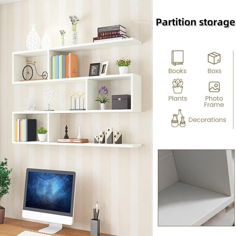3‑Tier Geometric Floating Cube Bookcase
