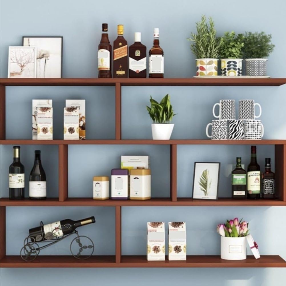 Multi‑Layer Geometric Floating Cube Bookcase
