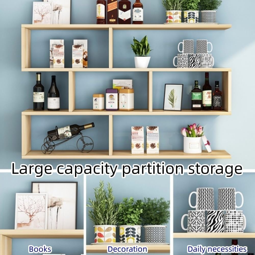 Multi‑Layer Geometric Floating Cube Bookcase