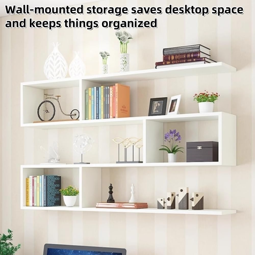 3‑Tier Geometric Floating Cube Bookcase