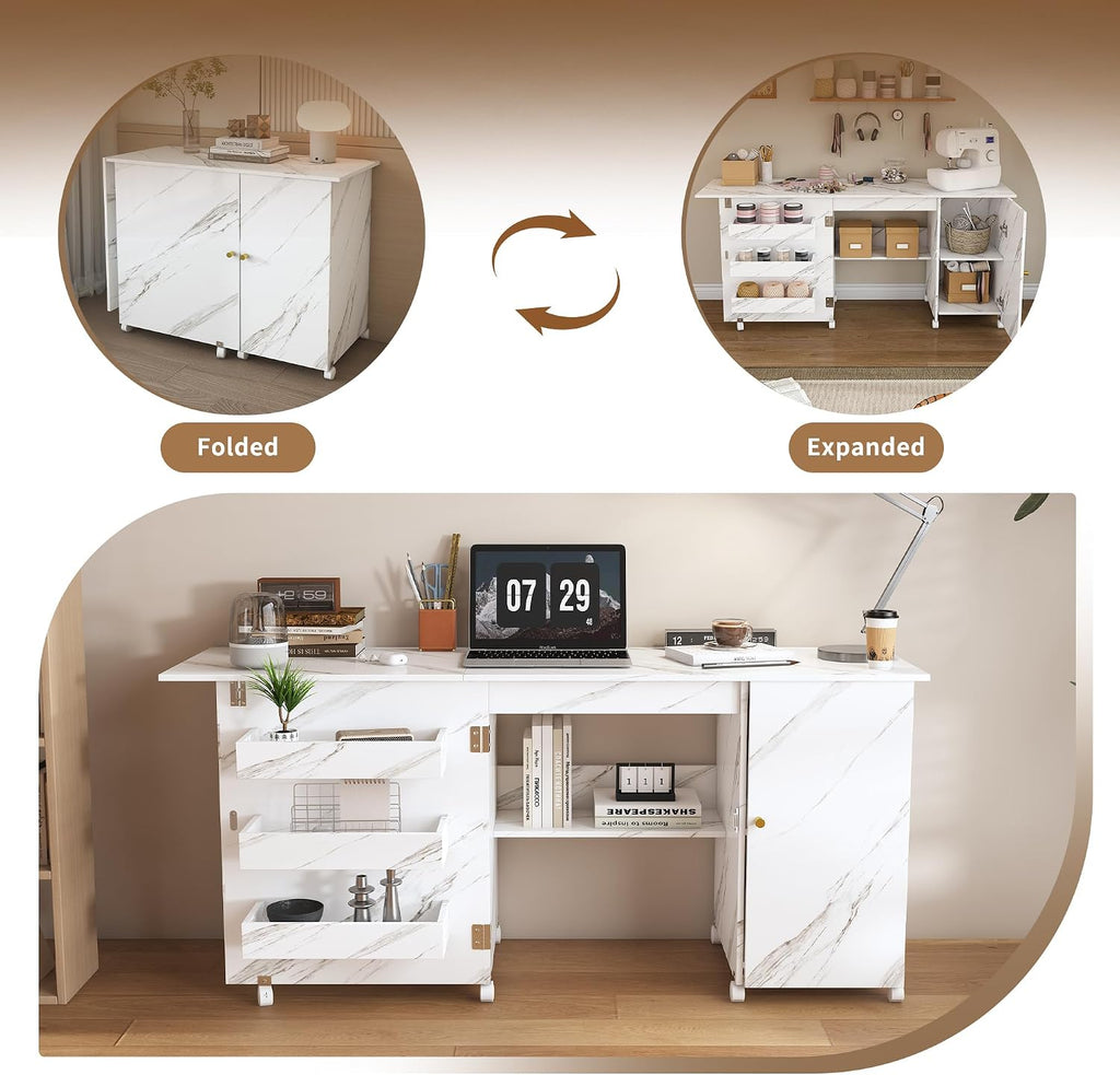 4‑in‑1 Foldable Sewing Craft Station Table