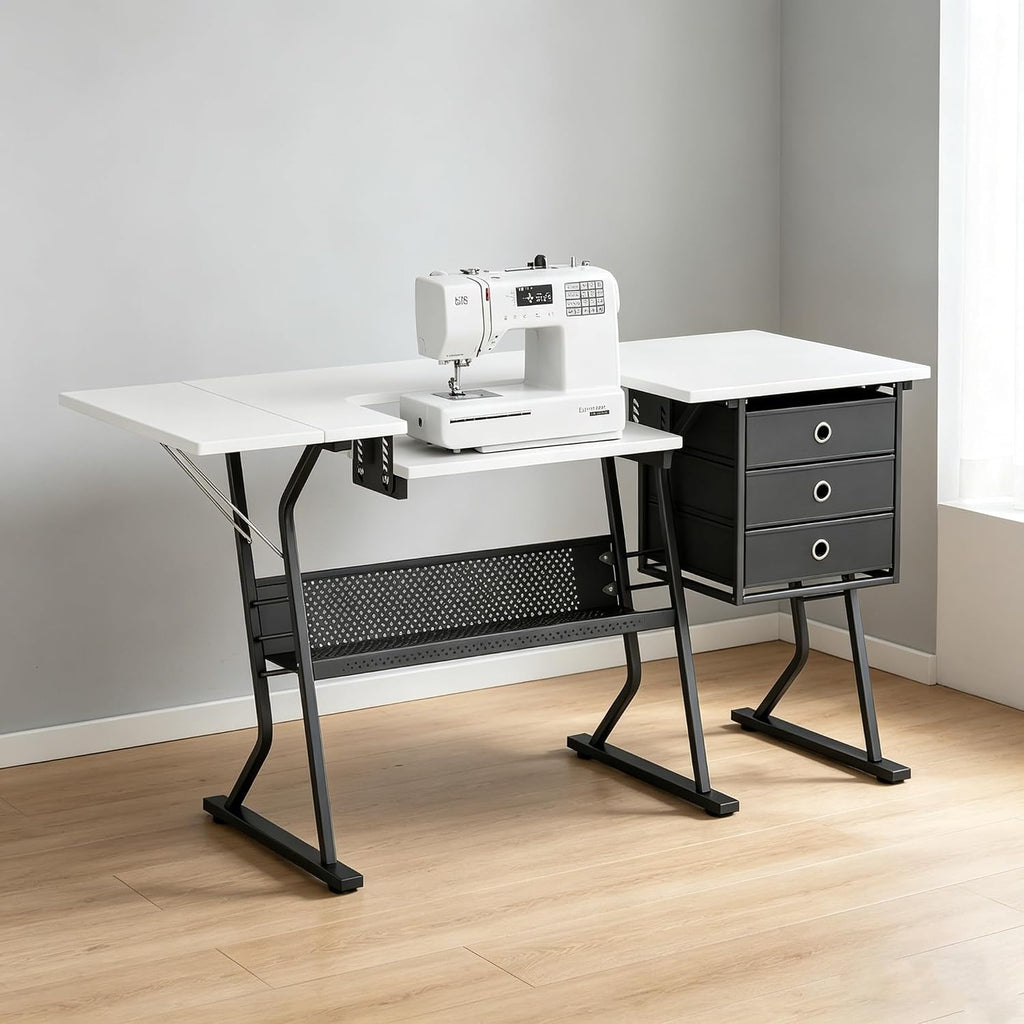 Sewing Craft Table with Storage Drawers