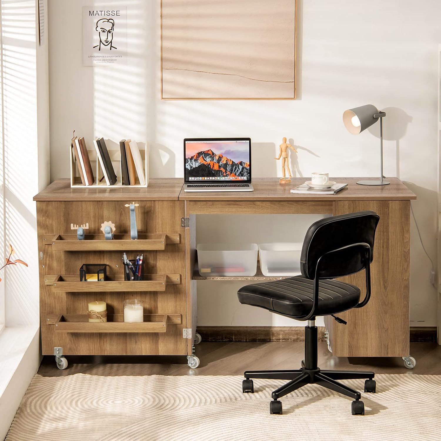Foldable Rolling Sewing Craft Cabinet
