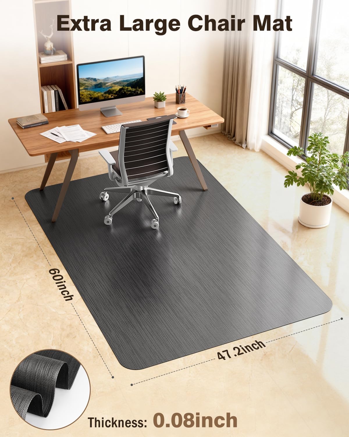 Large Hardwood Floor Office Chair Mat