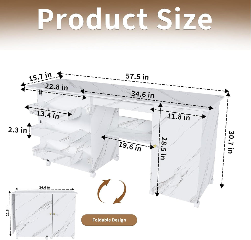 4‑in‑1 Foldable Sewing Craft Station Table