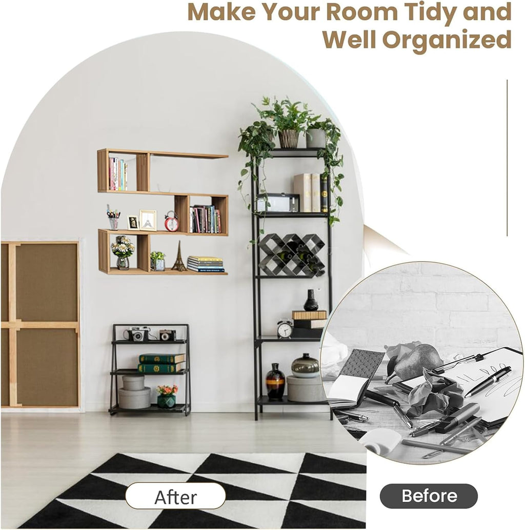 Geometric Floating Wall‑Mounted Rectangle Bookcase