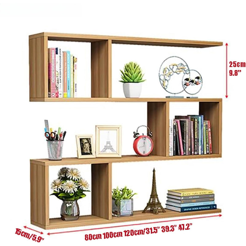 Geometric Floating Wall‑Mounted Rectangle Bookcase