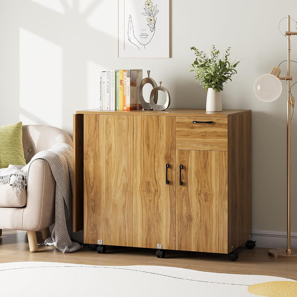 Foldable Sewing Table with Storage