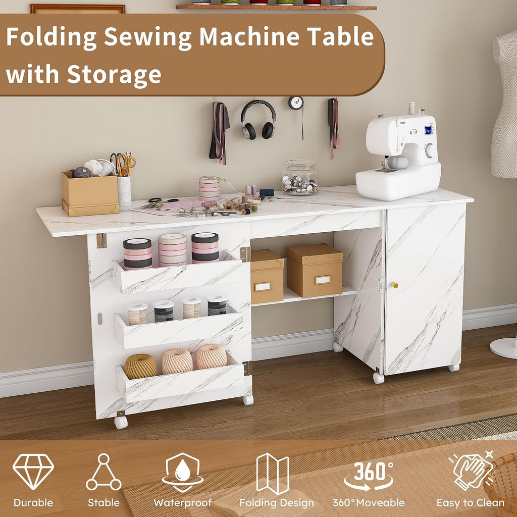 4‑in‑1 Foldable Sewing Craft Station Table