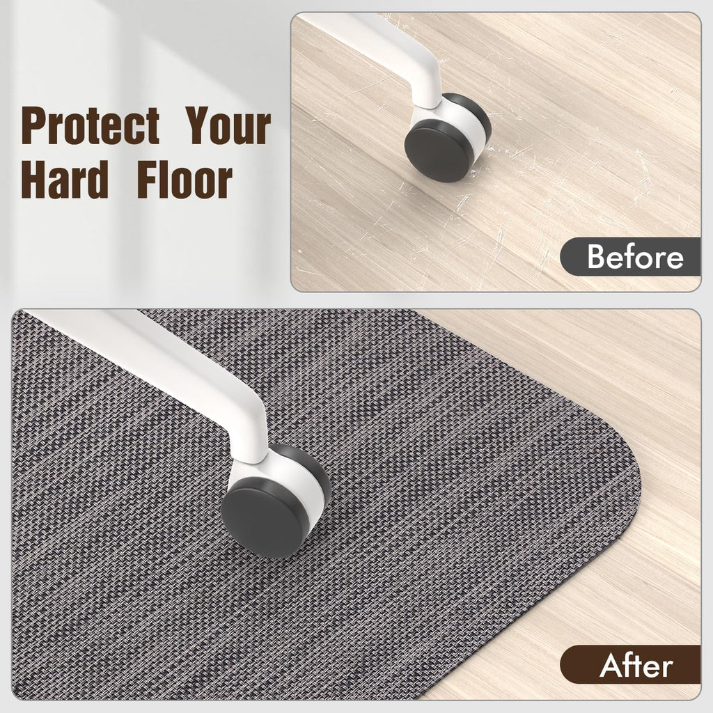 Rattan Woven PVC Hard‑Floor Office Chair Mat