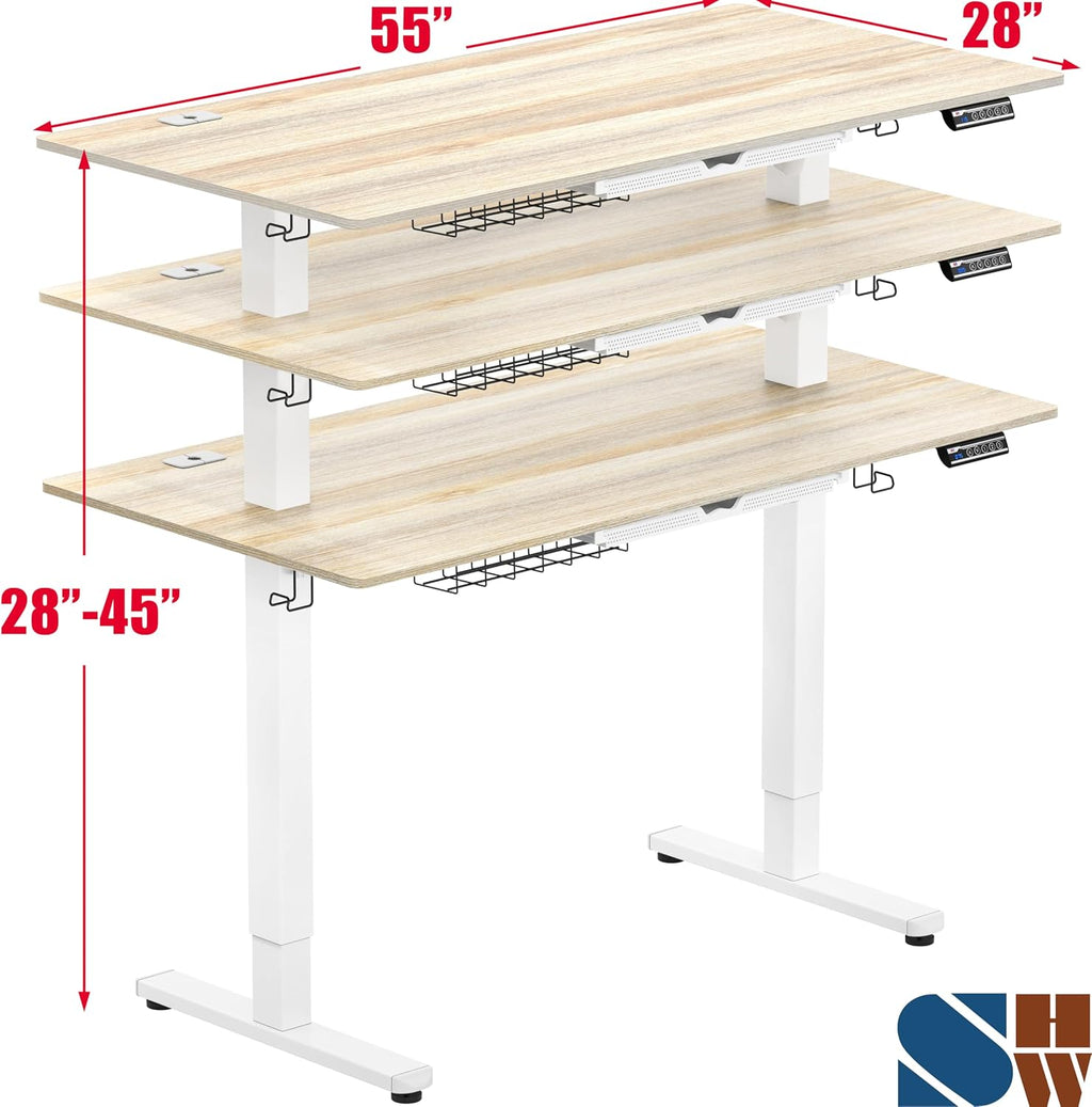 Electric Adjustable Standing Desk with Drawer