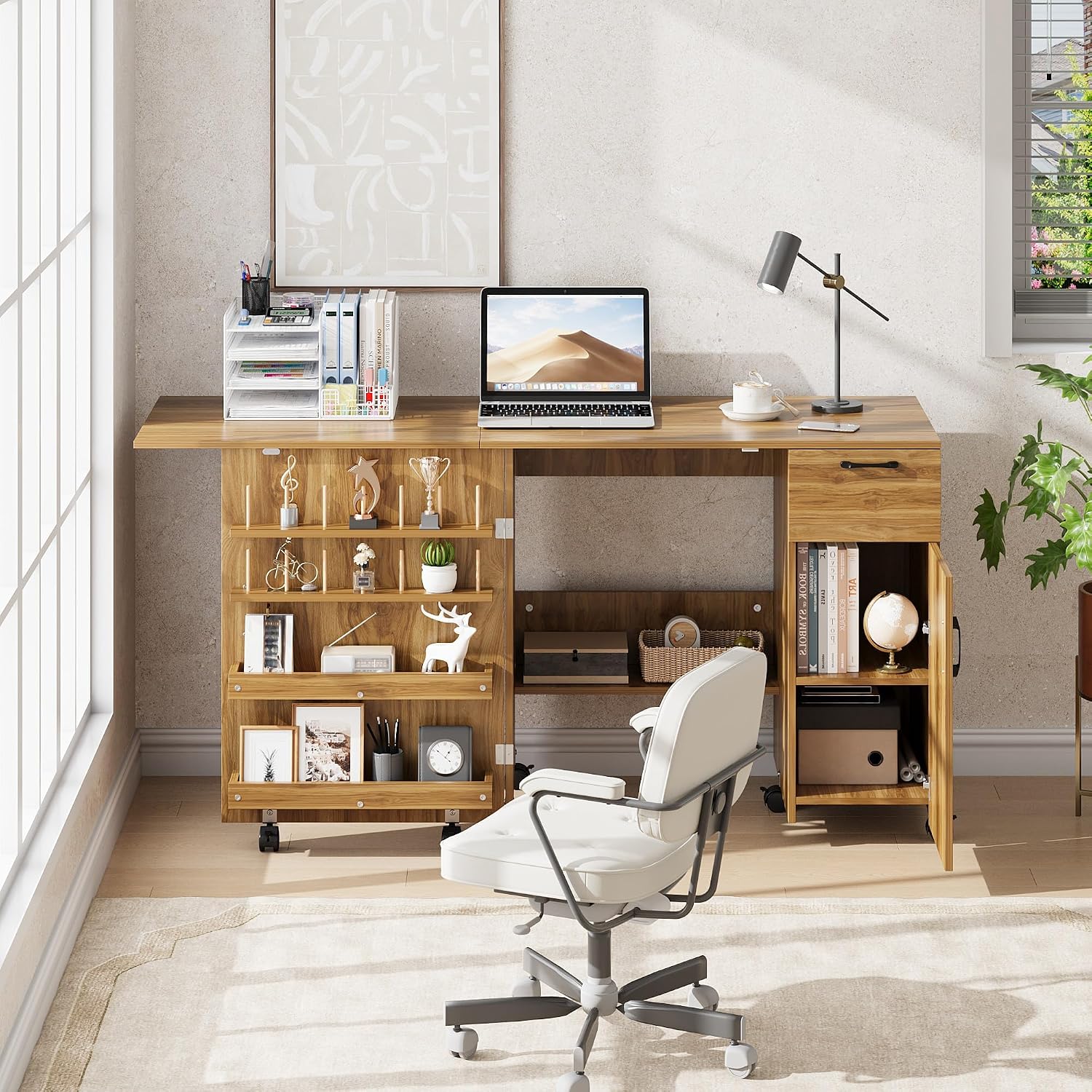 Foldable Sewing Table with Storage