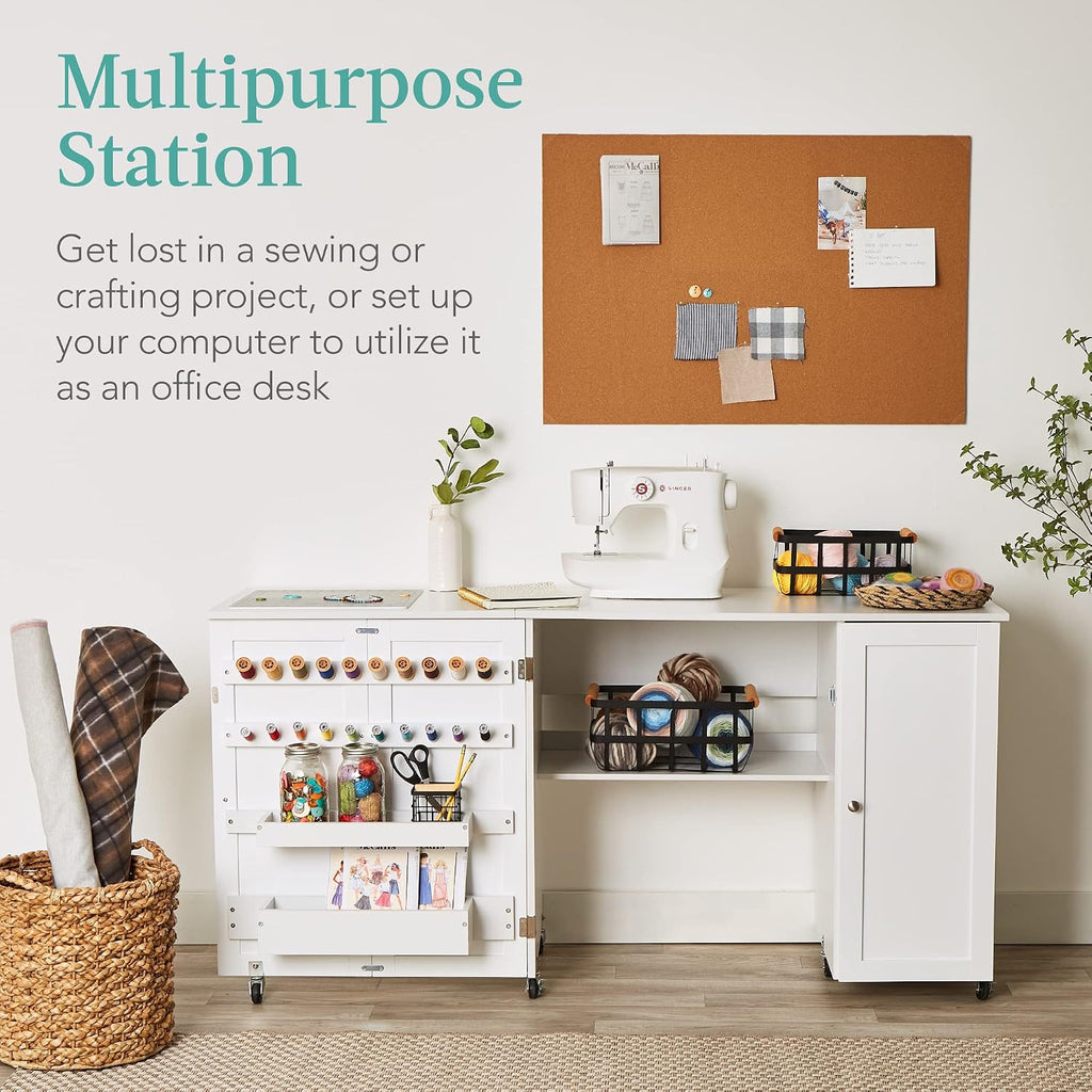 Large Folding Sewing Craft Station Table