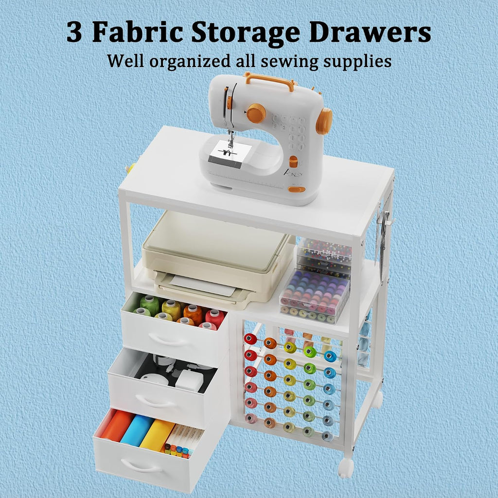 Rolling Sewing Craft Storage Table