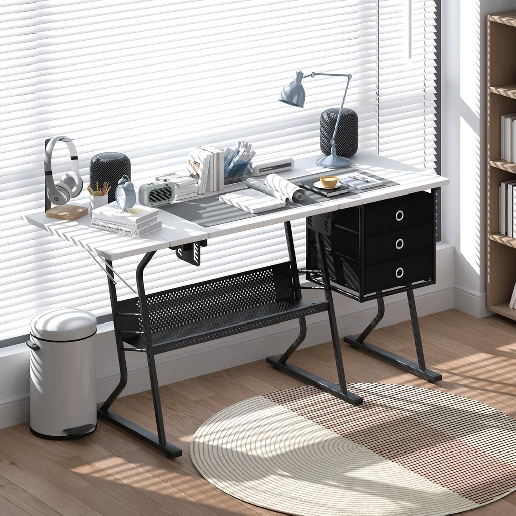 Sewing Craft Table with Storage Drawers