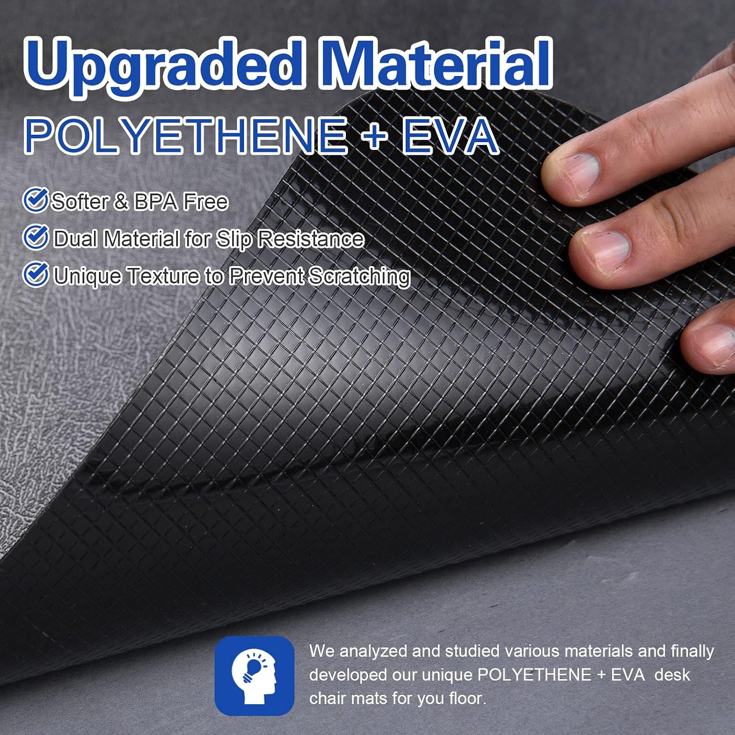Rectangular Hard‑Surface Office Chair Mat
