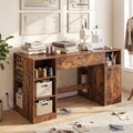 Sewing Craft Workstation Table with Power Outlets