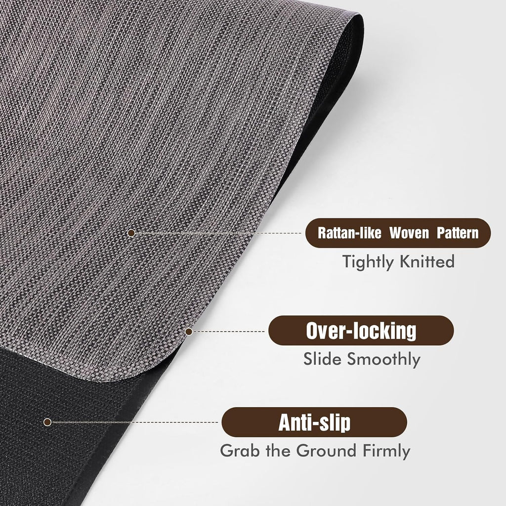 Rattan Woven PVC Hard‑Floor Office Chair Mat