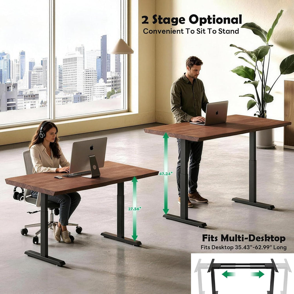 Dual‑Motor Solid Wood Standing Desk