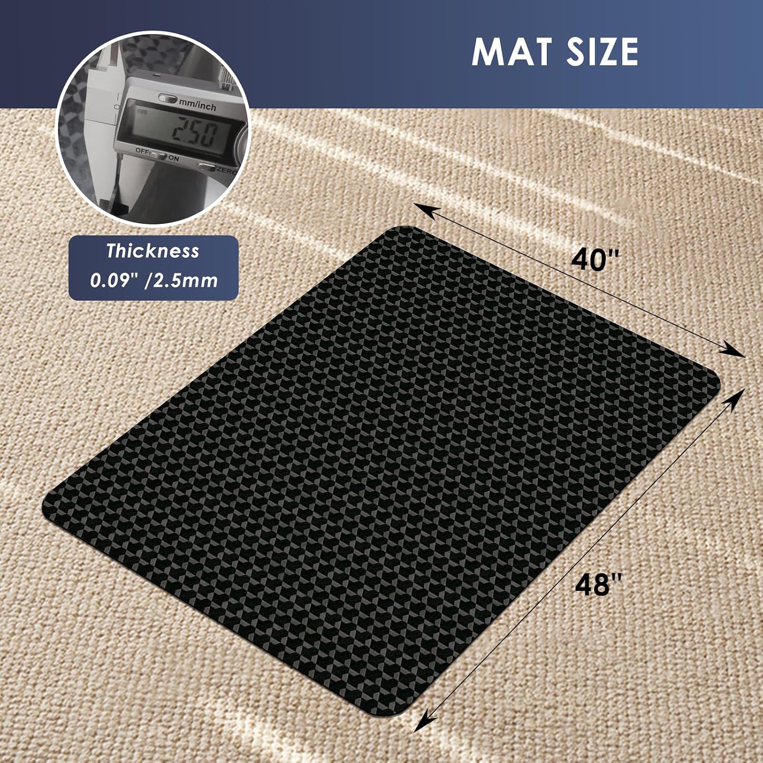Carpet Office Chair Mat with Studs