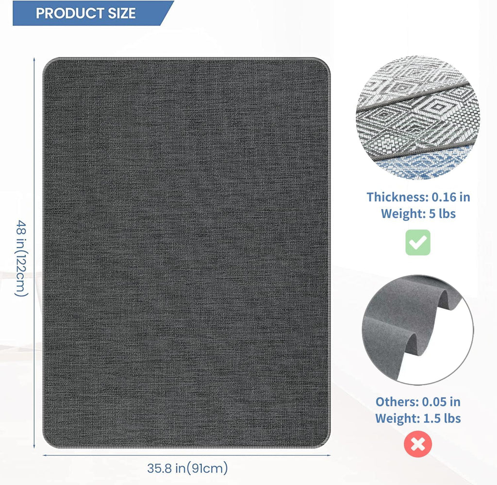 Textured Hardwood Floor Office Chair Mat