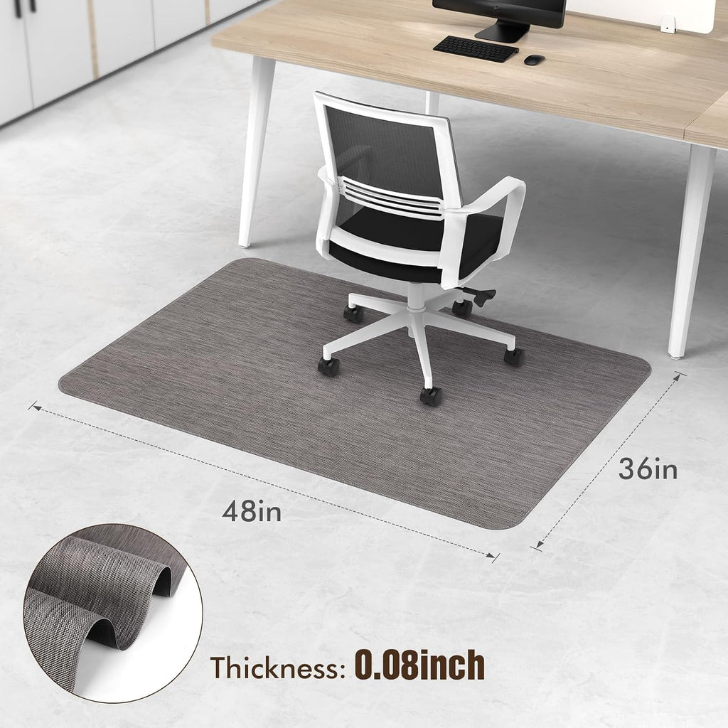 Rattan Woven PVC Hard‑Floor Office Chair Mat