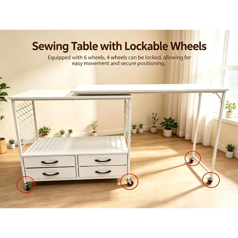 Foldable Sewing Craft Station Table