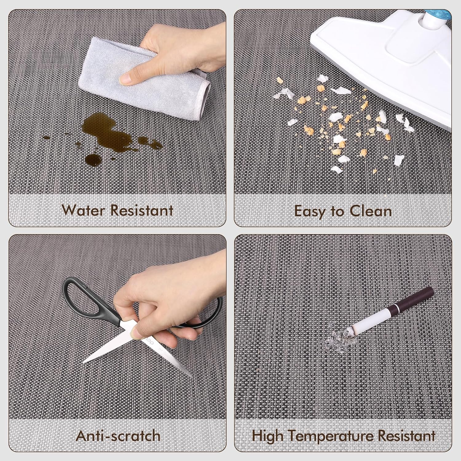 Rattan Woven PVC Hard‑Floor Office Chair Mat