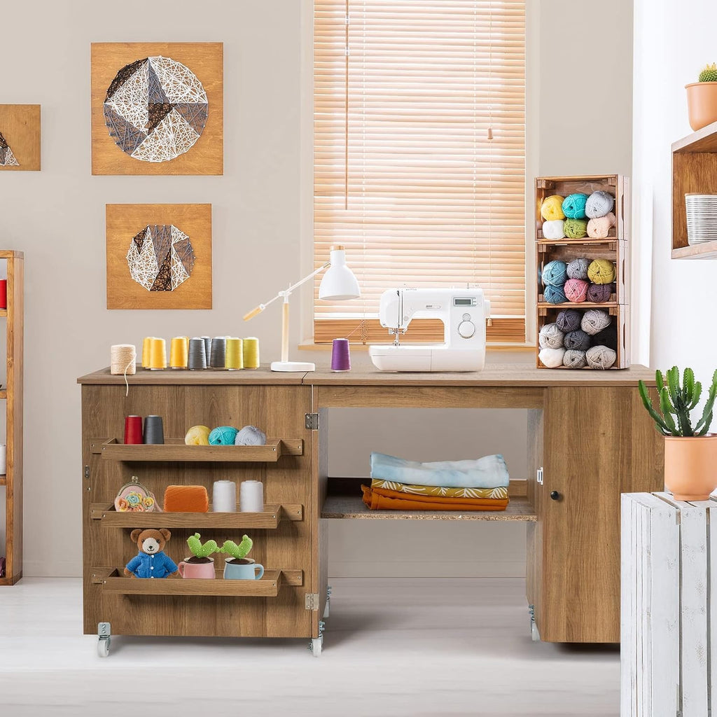 Foldable Rolling Sewing Craft Cabinet
